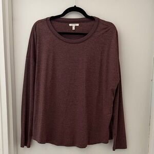 Women's Long Sleeve Top in maroon